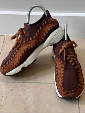 Nike Air Footscape Women Sz 10.5 Woven Earth Tan Brown Sneakers Shoes FB1959-200
